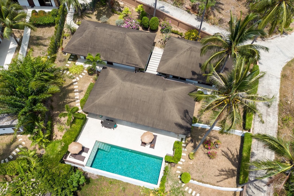 Koh Samui Balinese Style Villa Aerial Above