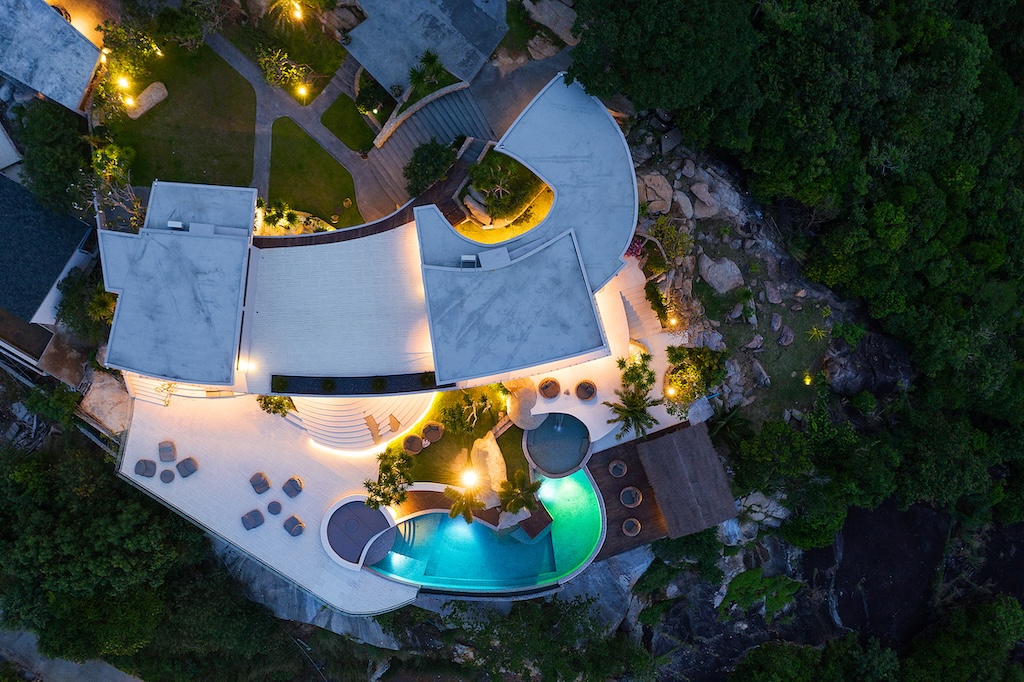 Koh Samui Luxury Chaweng Noi Villa Arial Above
