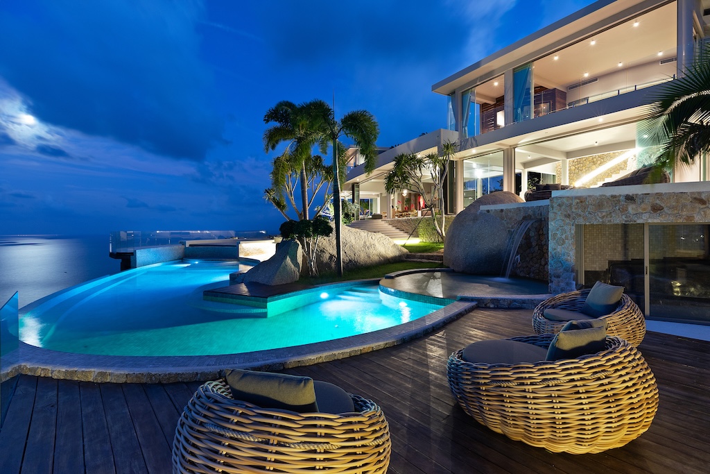 Koh Samui Luxury Chaweng Noi Villa Exterior Night