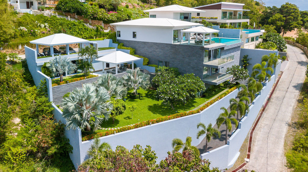 Koh Samui Luxury Sea View Villa Aerial