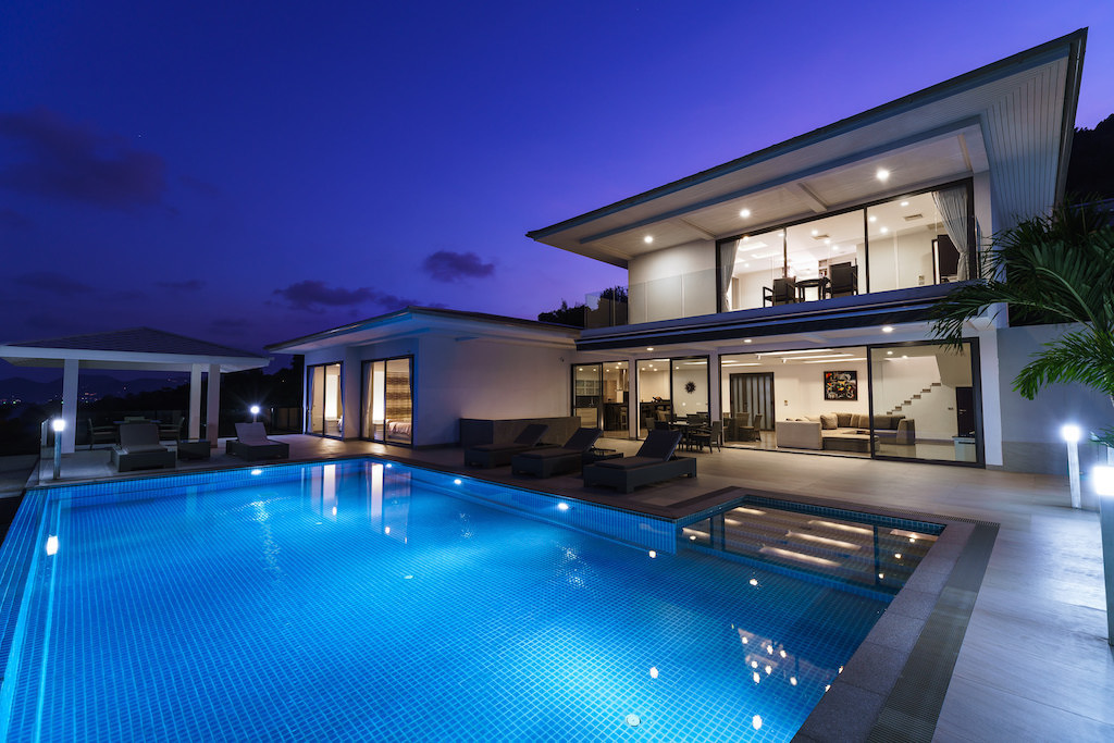 Koh Samui Luxury Sea View Villa Exterior Night