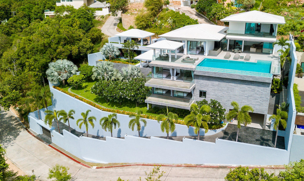 Koh Samui Luxury Sea View Villa Aerial