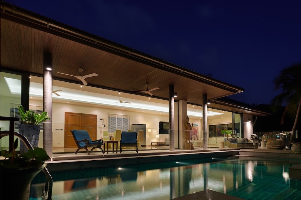 Baan Saitara Villa Koh Samui Night Exterior