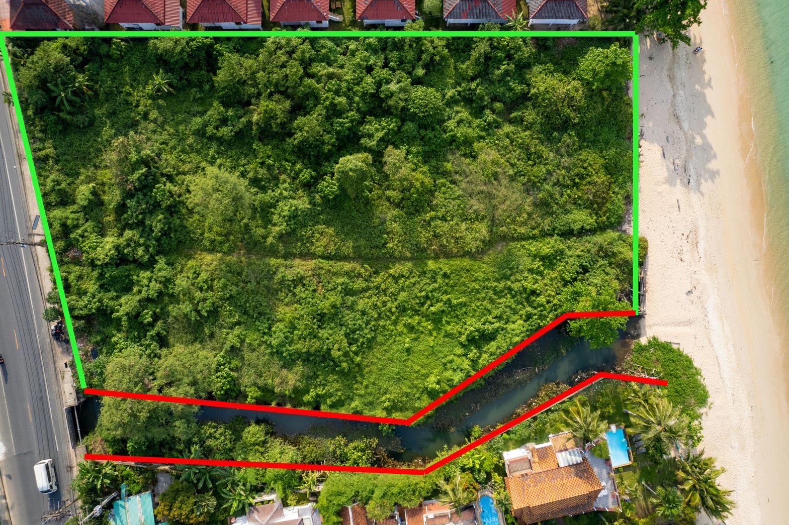 Koh Samui Bang Por Beachfront Land Outline