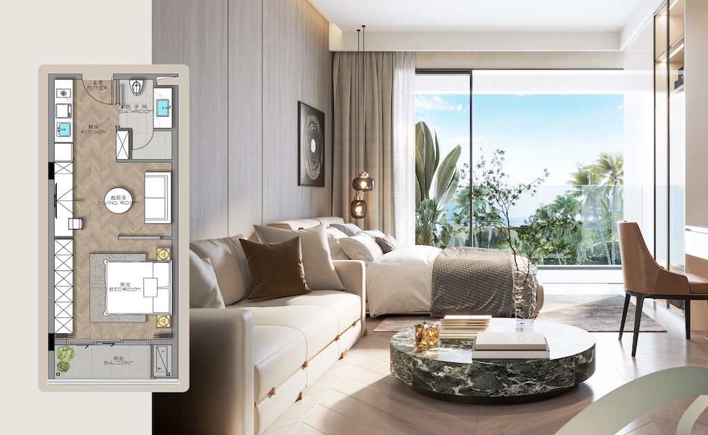 Ayana Heights Sea View Residence Studio Floor Plan