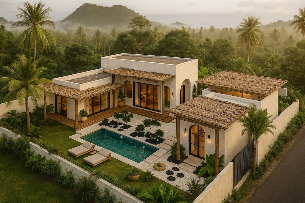 Boho Chic Village Bang Po Aerial Render
