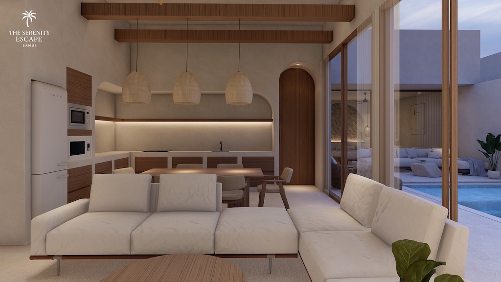 The Serenity Escape Samui Villas For Sale Living Area