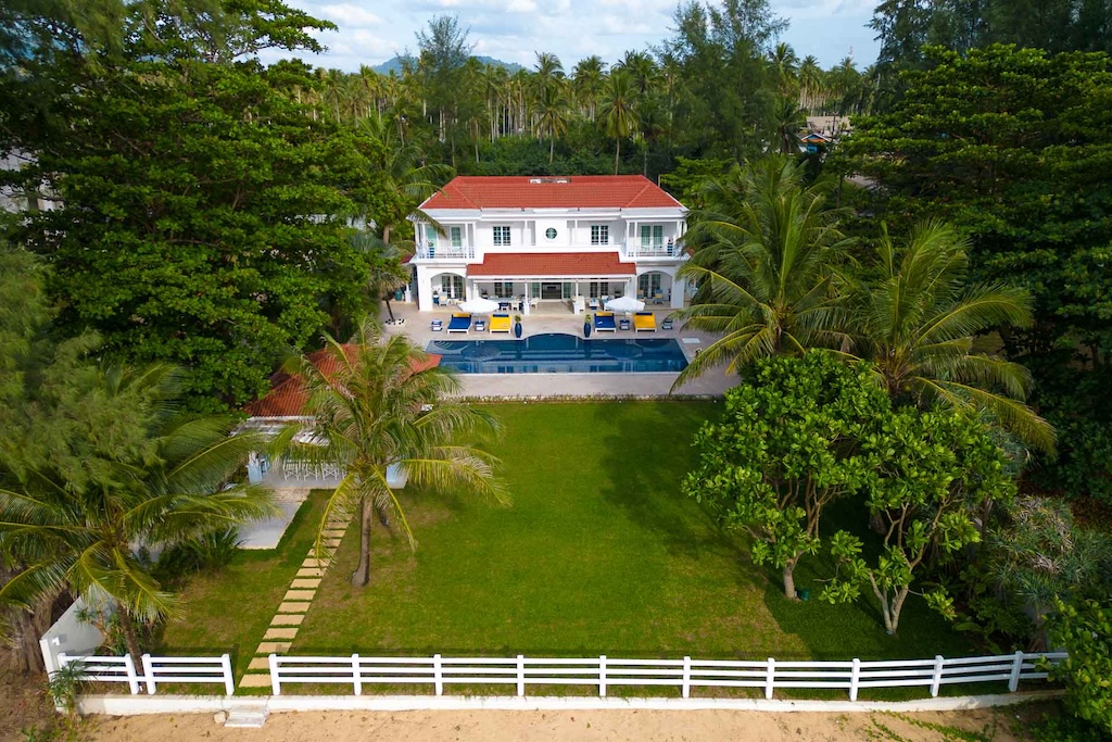Phang Nga beachfront Villa Aerial Front