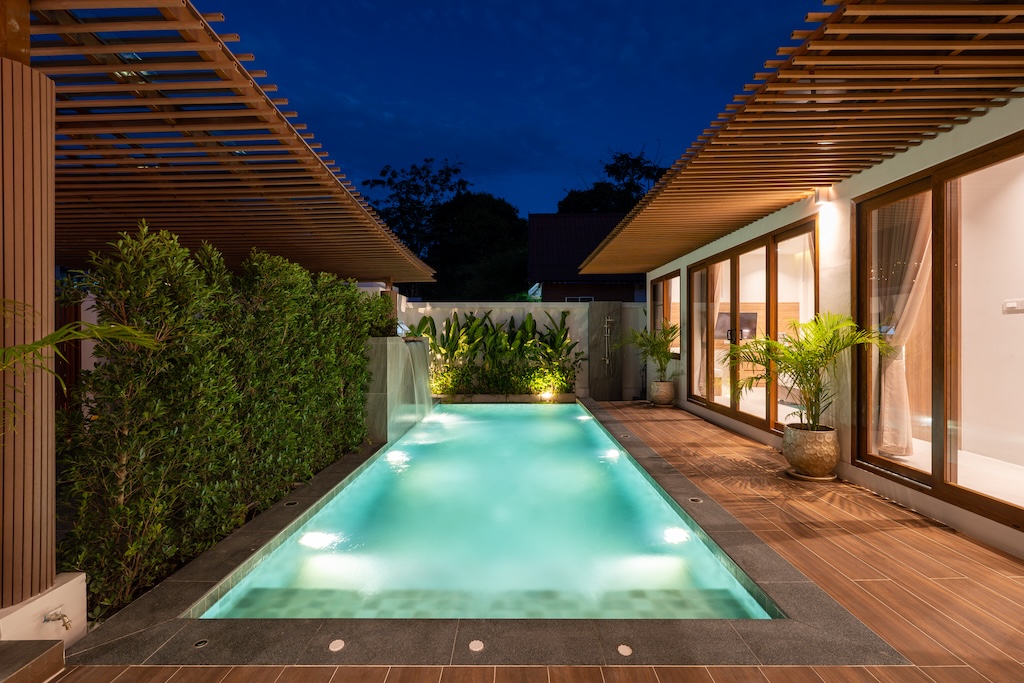 Akiraya Villa Pool At Night
