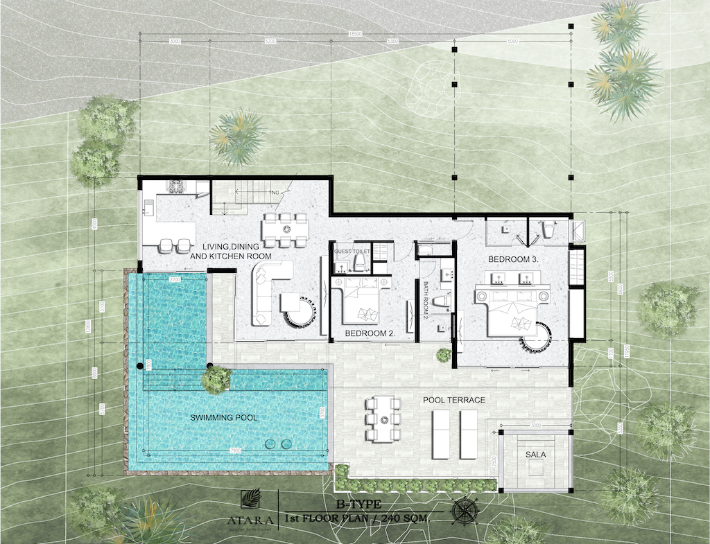 Atara Luxury Pool Villas Ground Floor Plan