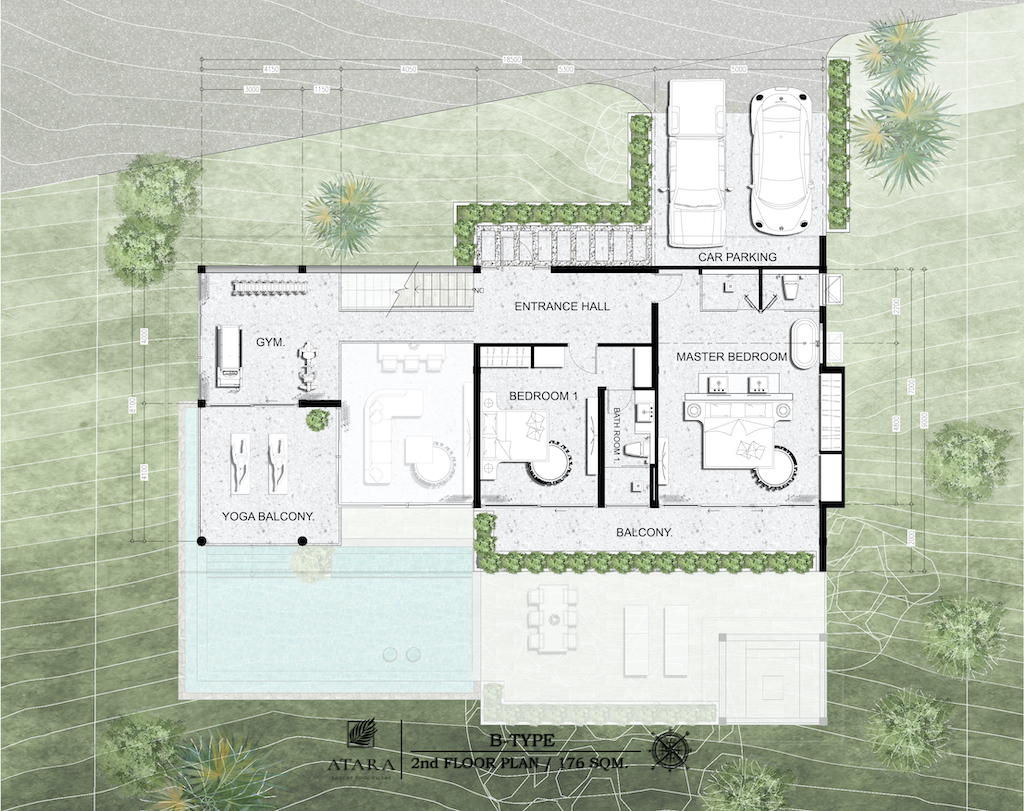 Atara Luxury Pool Villas Atara Type B 2nd Floor Plan
