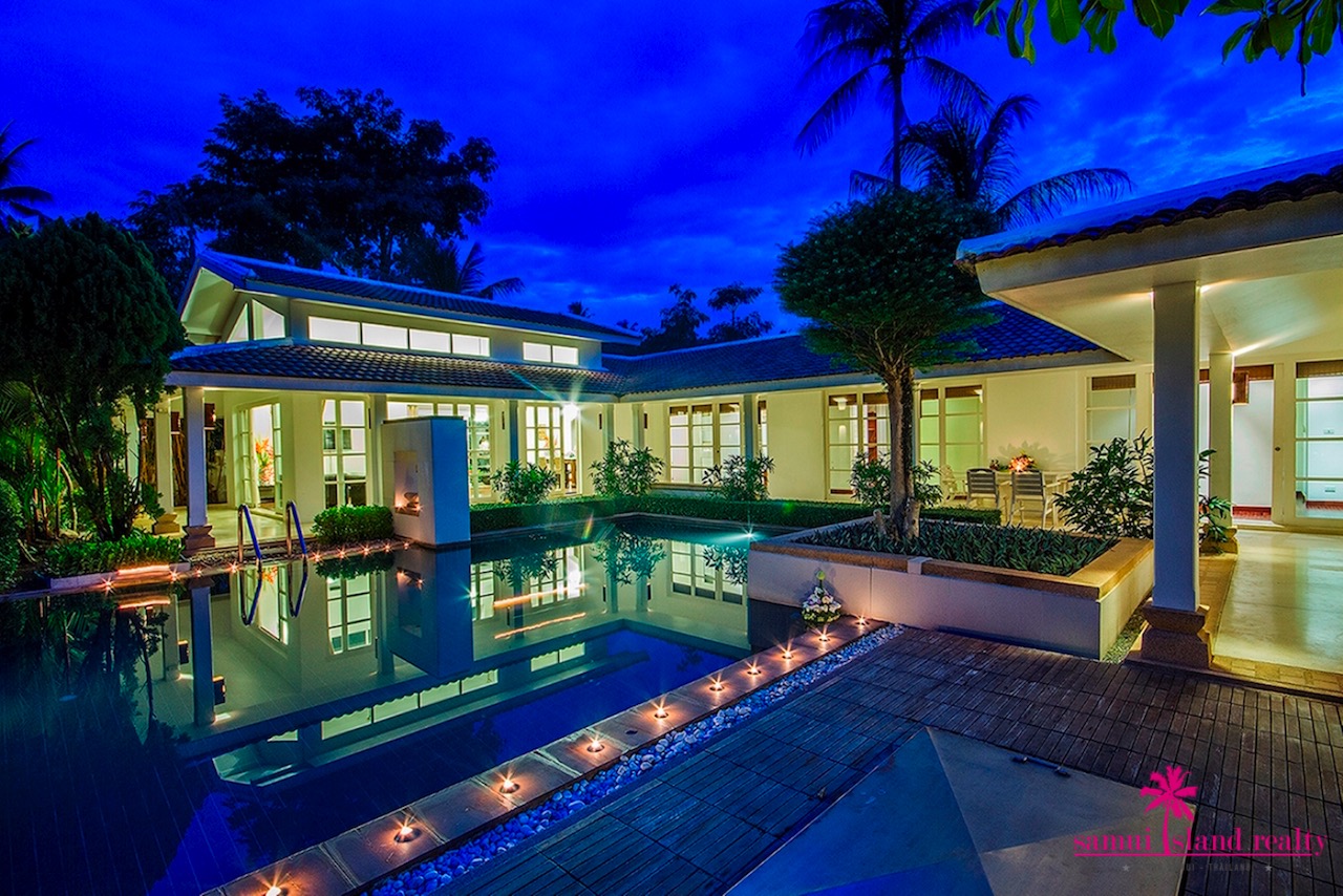 Baan Arun Villa For Rent Koh Samui Baan Arun Villa Exterior At Night