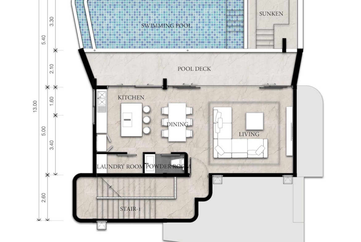 Bang Po Property Koh Samui 1st Floor Plan
