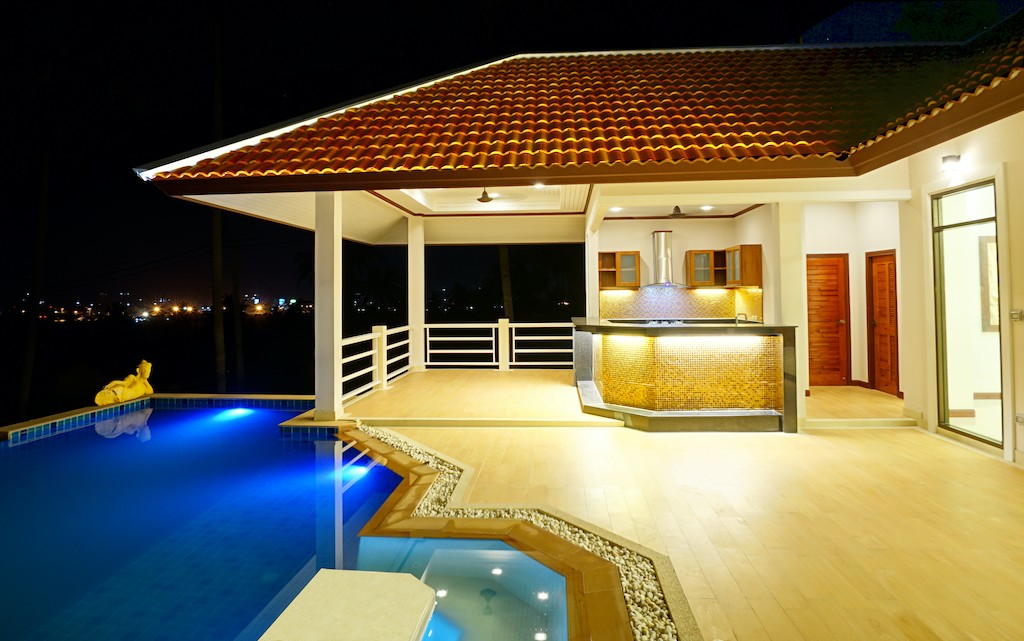 Bang Rak Koh Samui Villa Pool Night
