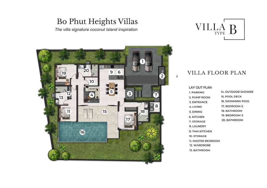 Bophut Heights Villas Koh Samui Type B Plan