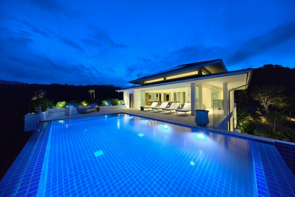 Bophut Ocean View Property Exterior at Night