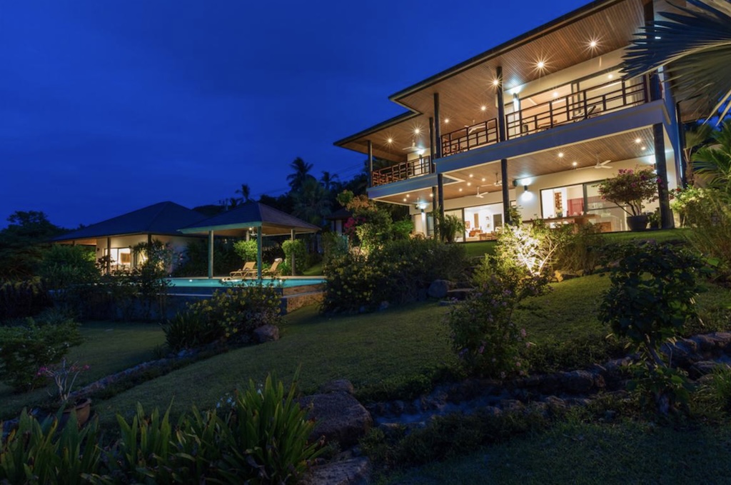 Bophut Sea View Villa For Sale In Koh Samui Night Exterior