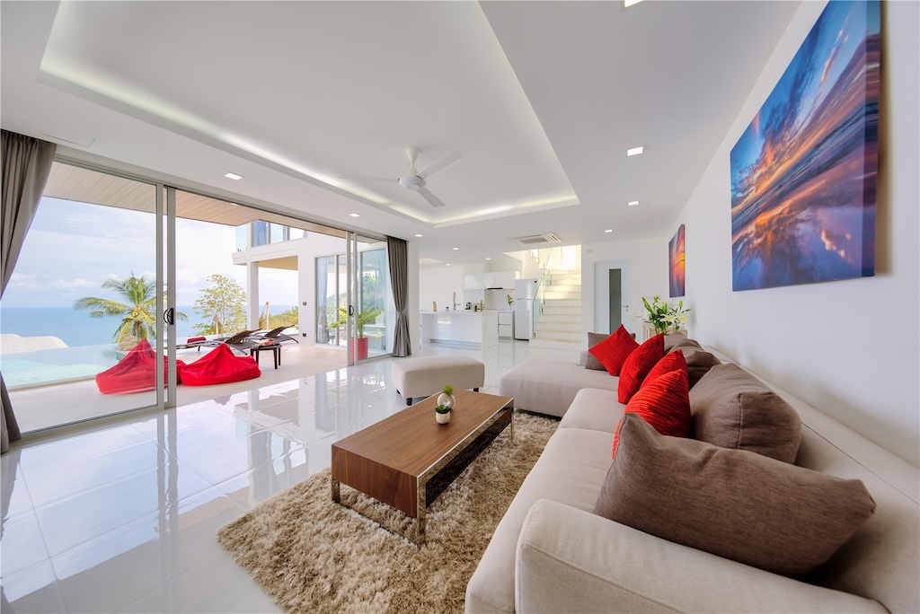 Chaweng Noi 3-Bed Sea View Property For Sale Lounge