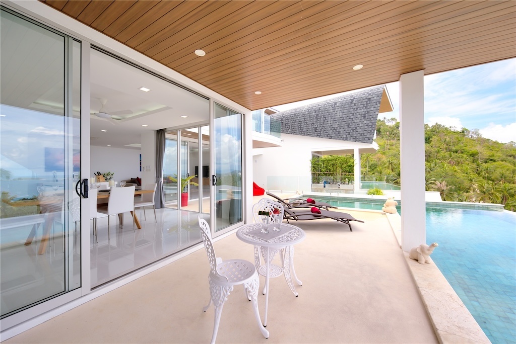 Chaweng Noi 3-Bed Sea View property For Sale Covered Terrace