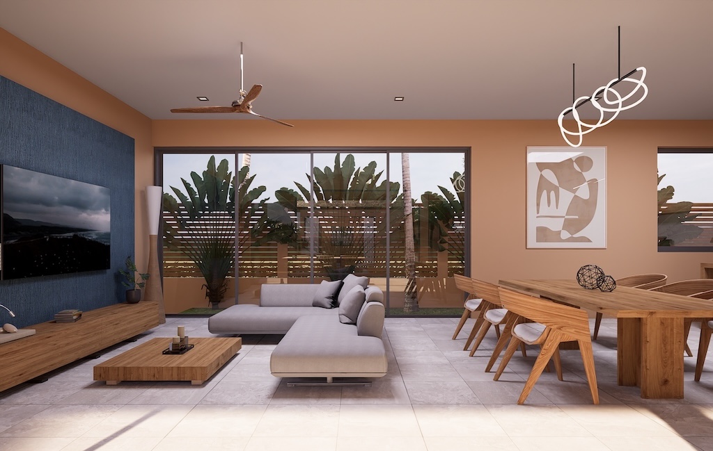 Green Golf Villas Maenam Living Area