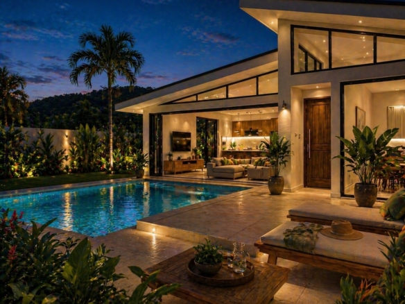 Green Grove Villa Estate Night