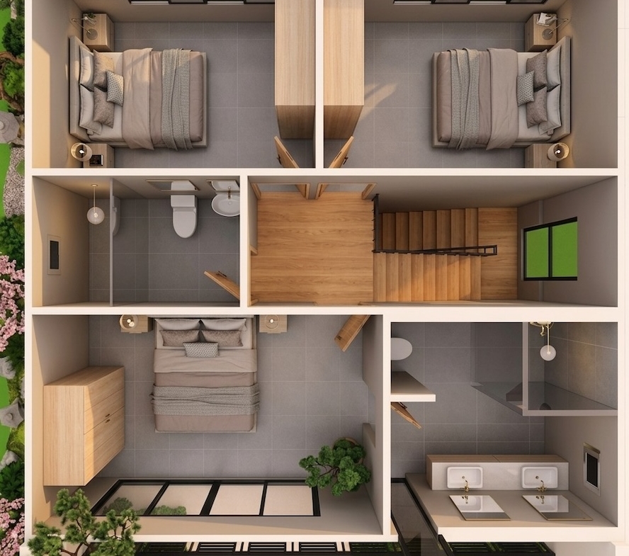 Hikaru Garden Villas Upper Level Plan