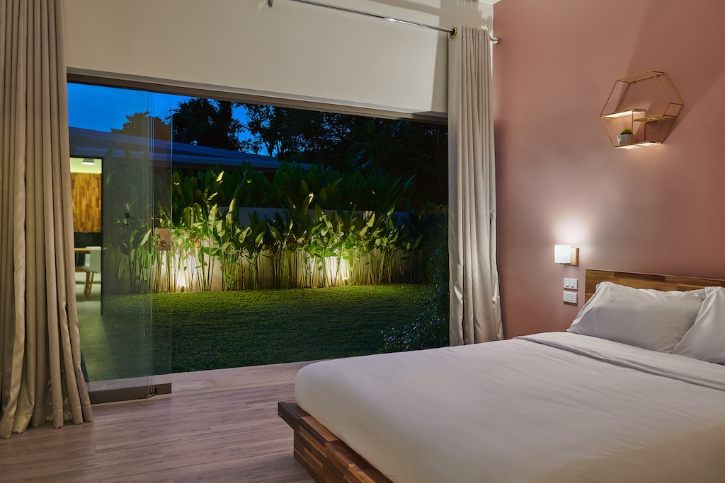 Ko Samui Modern Pool Villa Bedroom Night