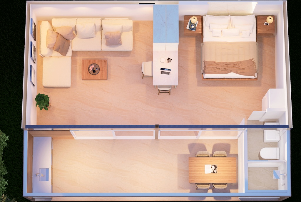 Koh Samui 1 Bedroom Villas Floor Plan