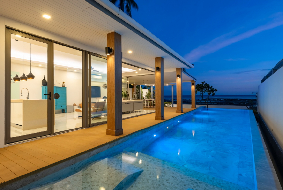 Koh Samui Beach Property For Sale Pool Night