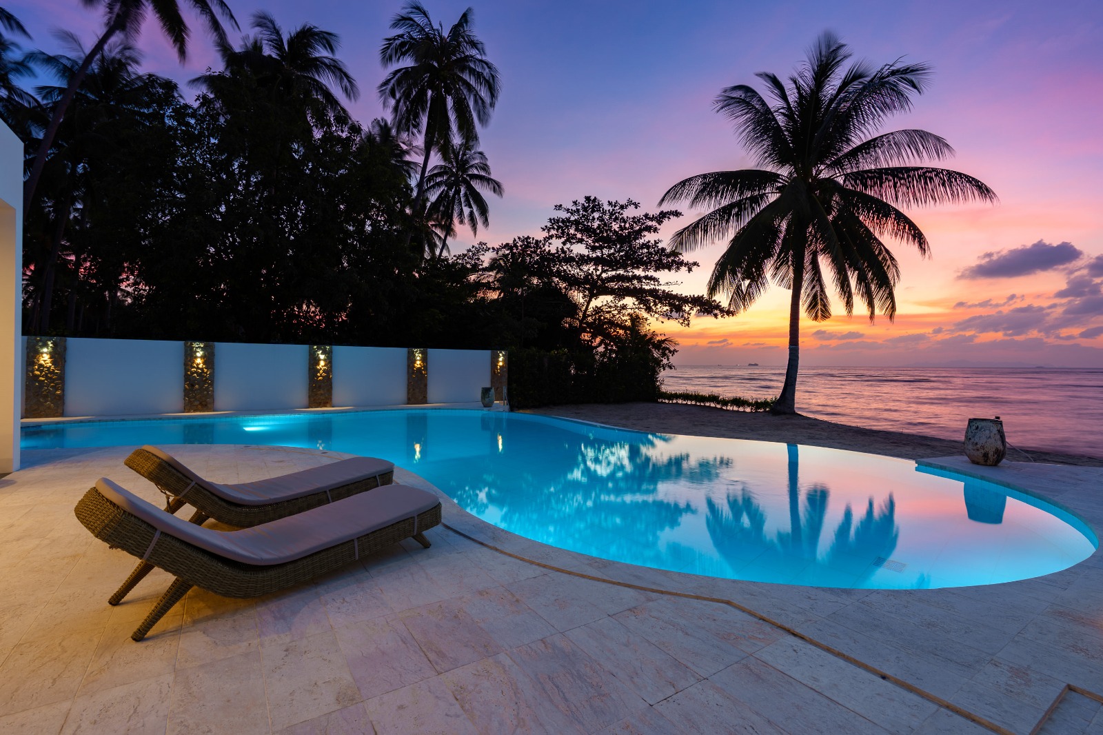 Koh Samui Beach Villas Pool At Night