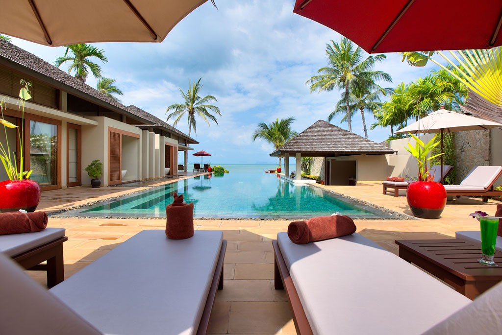 Koh Samui Beachfront Property Sun Loungers