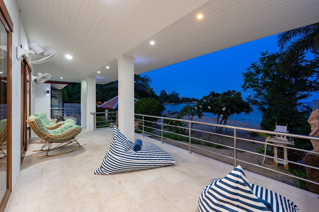Koh Samui Beachfront Residence Balcony Night