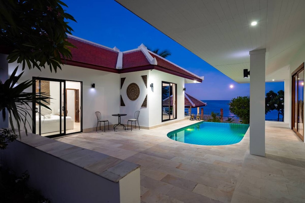 Koh Samui Beachfront Residence Outdoor Night