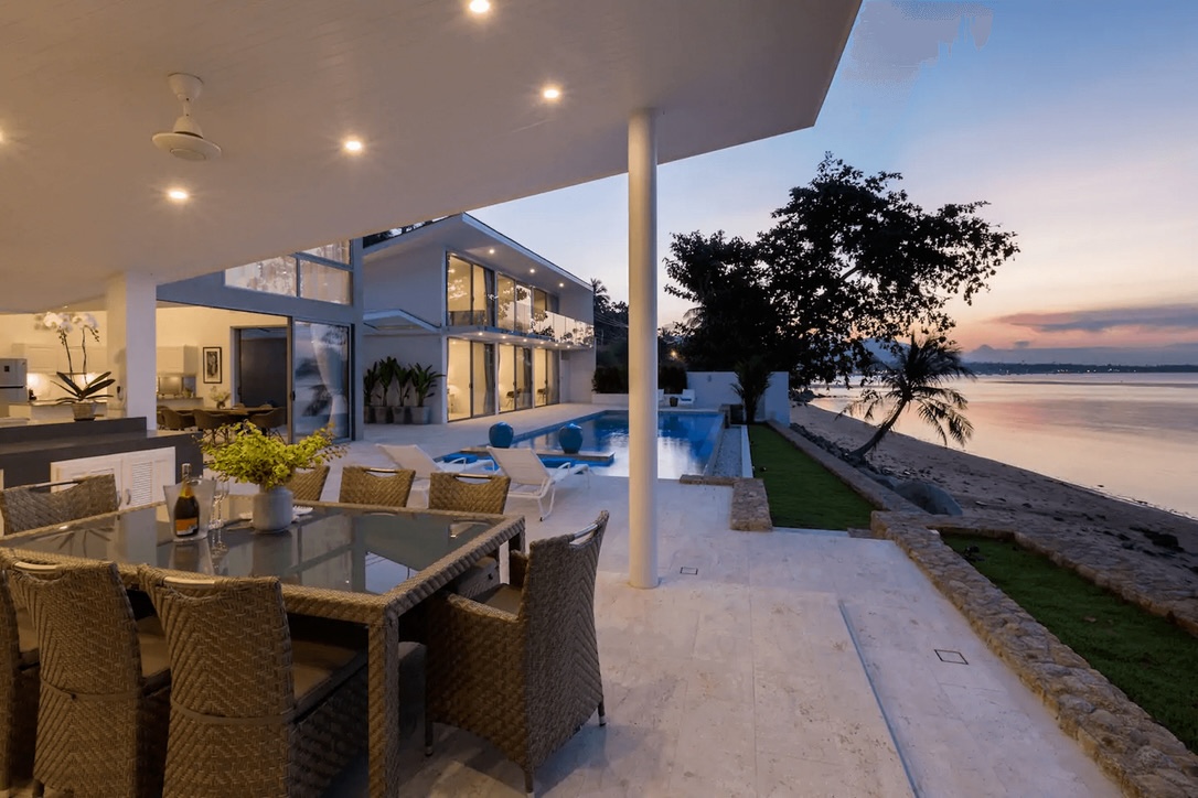 Koh Samui Beachfront Villa For Sale In Bophut Night