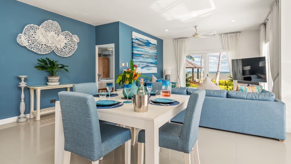 Koh Samui Beachfront Villa For Sale In Hua Thanon Living Area