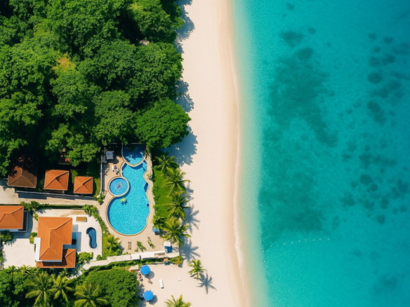 Koh Samui Beachside Villa Aerial Beach