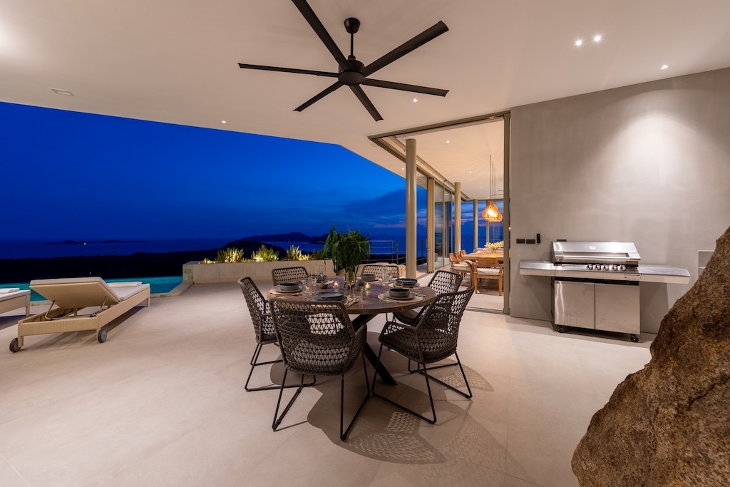 Koh Samui Luxury Property Outdoor Seating Night