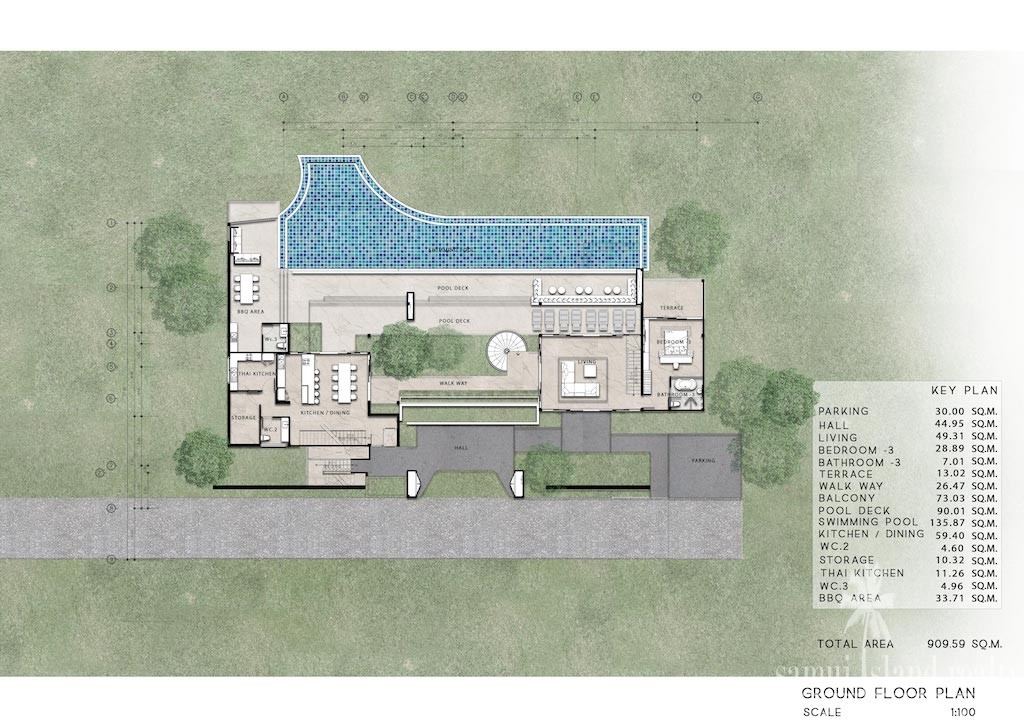 Koh Samui Luxury Villas Bang Po Ground Floor Plan