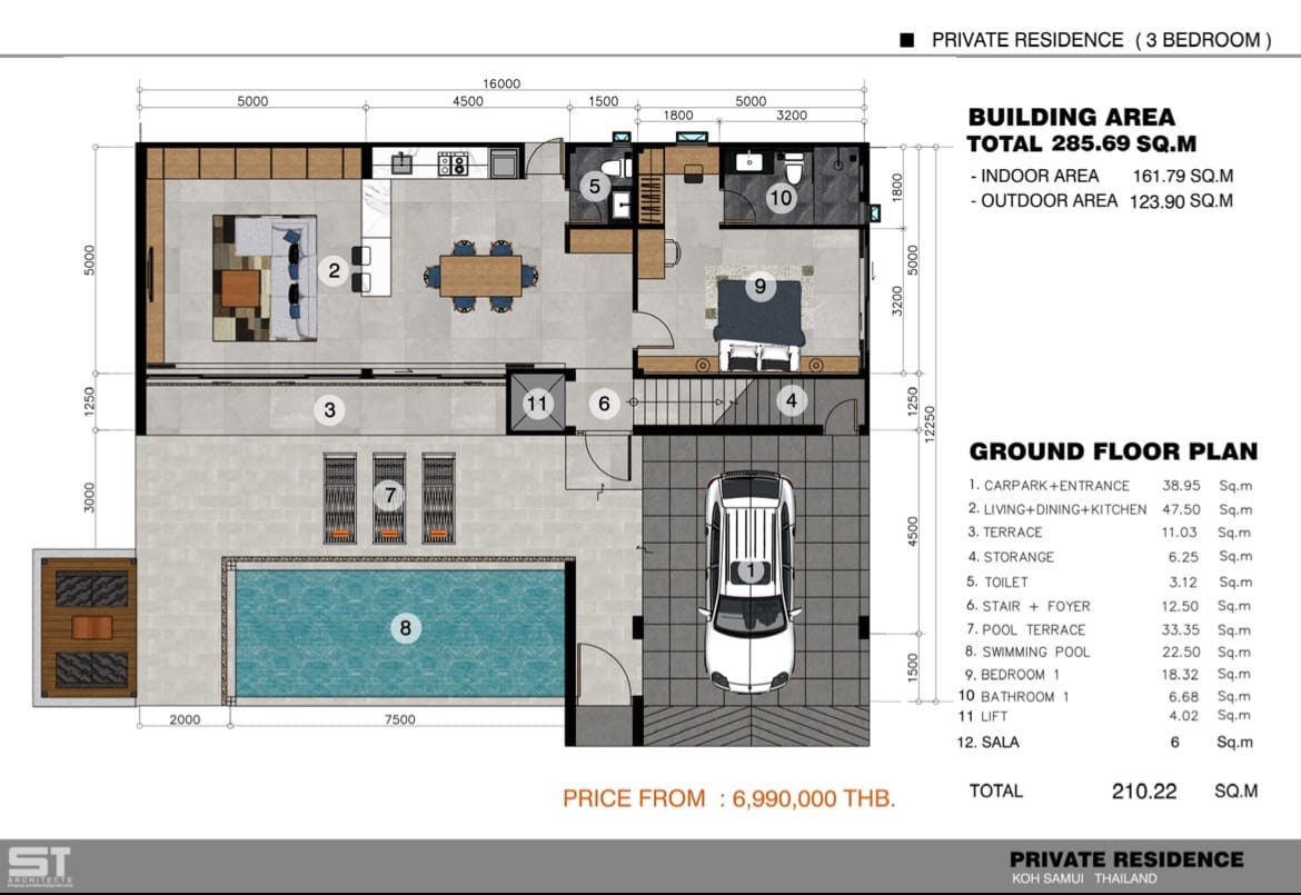 Koh Samui Pool Villas Plai laem Koh Samui Pool Villas Plai Laem Ground Floor Plan
