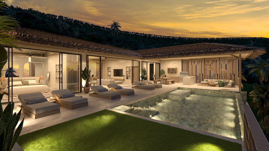 Koh Samui Sea Sunset Villas At Night