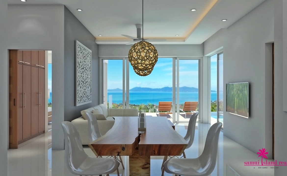 Koh Samui Sea View 2 Bedroom Villas For Sale Lounge