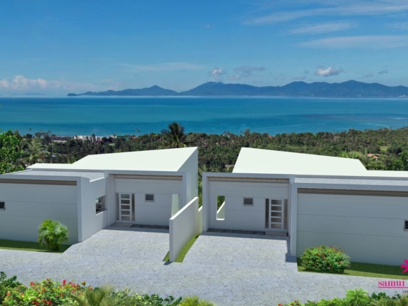 Koh Samui Sea View 2 Bedroom Villas For Sale Parking Area