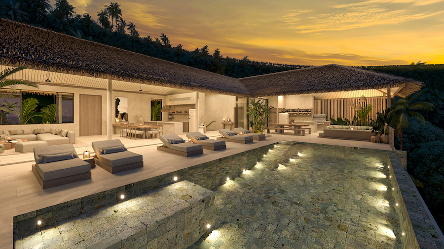 Koh Samui Sea View Properties Pool At Night