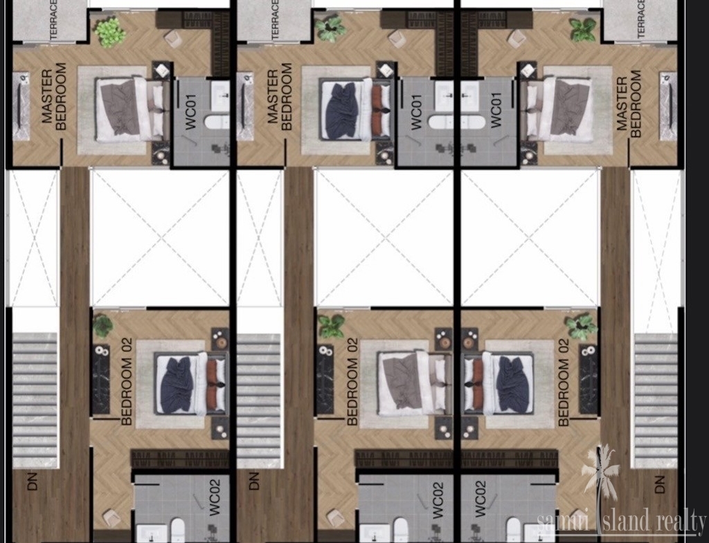 Koh Samui Townhouses Upper Floor Plan