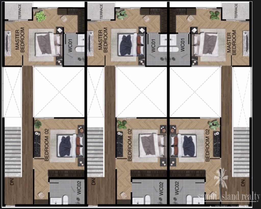 Koh Samui Townhouses Koh Samui Townhouses Upper Floor Plan