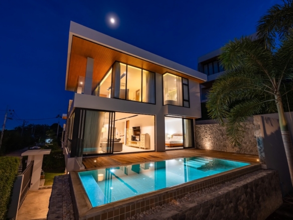 Koh Samui Villa For Sale At The Bay Exterior Night