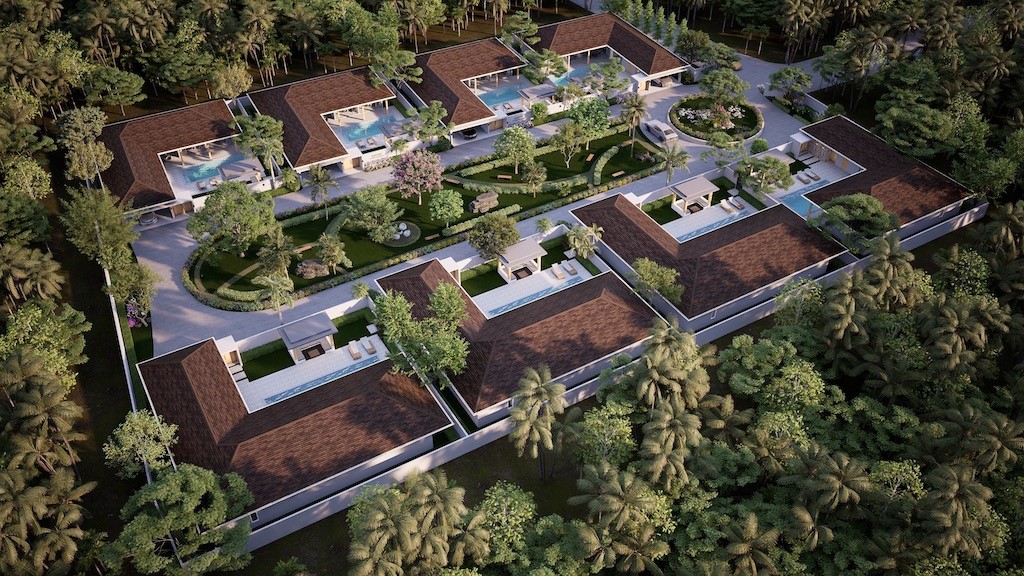 Koh Samui Villas Choeng Mon Aerial Render