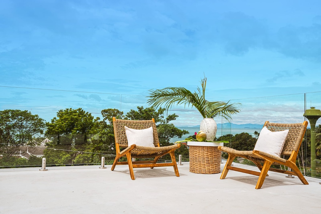 Lamai Modern Sea View Villa Roof Terrace