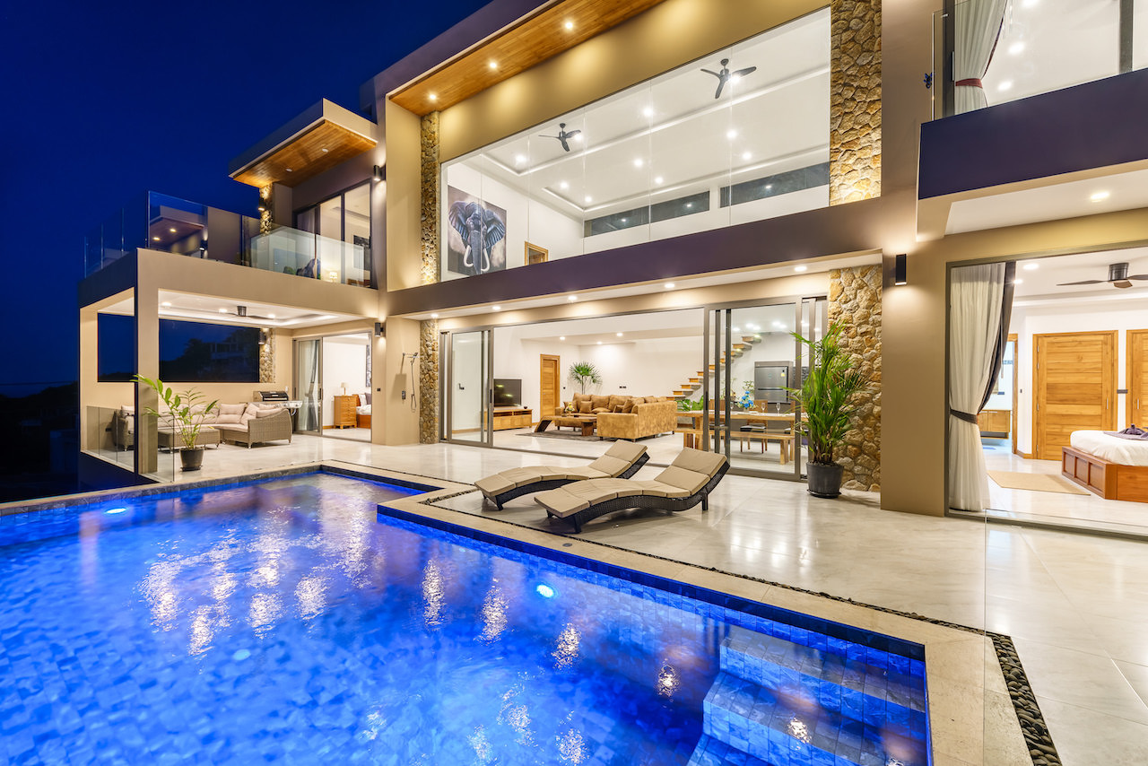 Lamai Villa Development Villa Exterior At Night