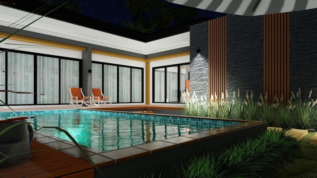 Lipa Noi Pool Villas Night Render